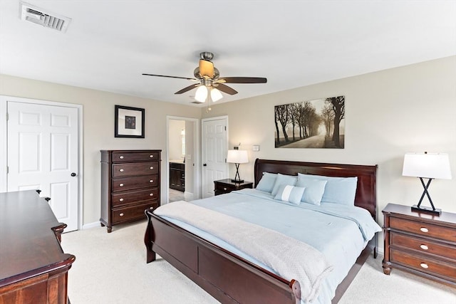 1380 Newman Ave, Seekonk, MA 02771 - bedroom featuring light carpet, connected bathroom, a ceiling fan, and baseboards
