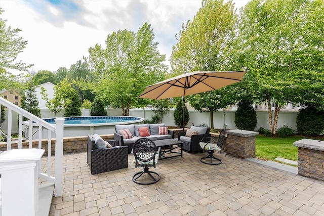 1380 Newman Ave, Seekonk, MA 02771 - fenced backyard with an outdoor hangout area and a patio area