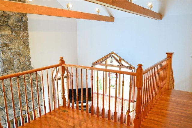 110 Mayflower Ridge Dr, Wareham, MA 02571 - stairway featuring wood finished floors and lofted ceiling