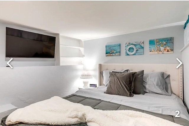 bedroom featuring ornamental molding