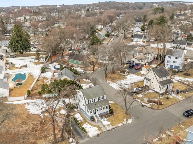 aerial view featuring a residential view