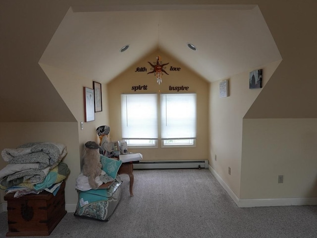 95AKA93 Lynnway, Revere, MA 02151 - bonus room featuring a baseboard radiator, carpet, lofted ceiling, and baseboards