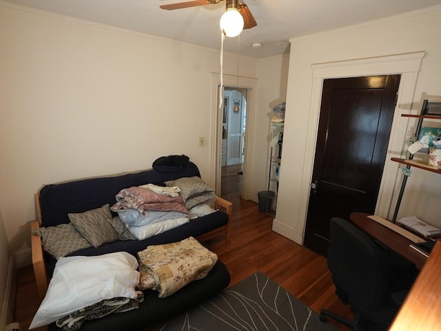 95AKA93 Lynnway, Revere, MA 02151 - bedroom with wood finished floors, ornamental molding, and ceiling fan
