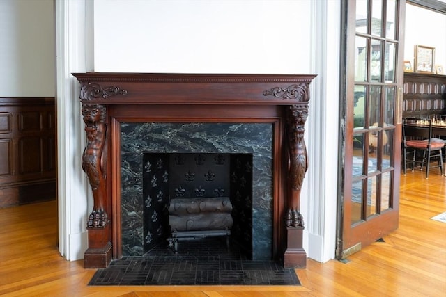 51 Naples, Brookline, MA 02446 - detailed view of wood finished floors and a fireplace
