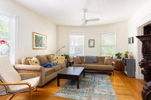 51 Naples, Brookline, MA 02446 - living room with light wood-type flooring and a ceiling fan