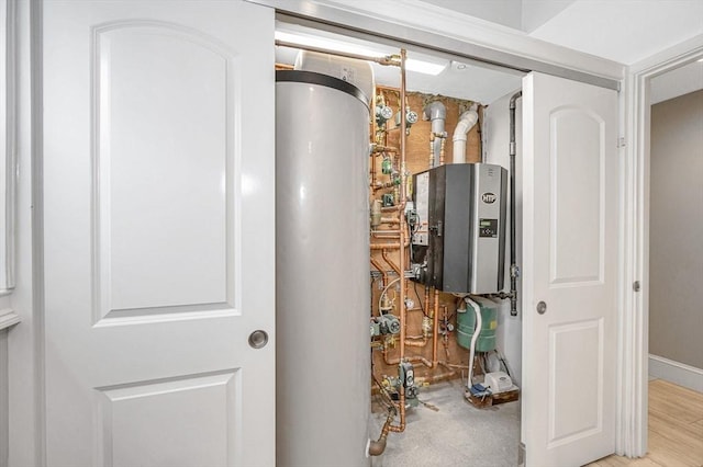 utilities with gas water heater and water heater