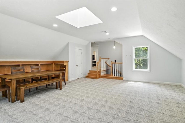 19 Hawthorn Rd, Amherst, MA 01002 - additional living space featuring lofted ceiling, a skylight, carpet floors, and recessed lighting