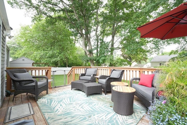 99 Edgehill Rd, Norwood, MA 02062 - wooden deck with an outdoor living space
