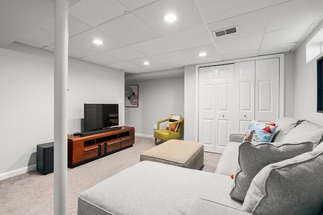 99 Edgehill Rd, Norwood, MA 02062 - carpeted living area featuring recessed lighting and a drop ceiling