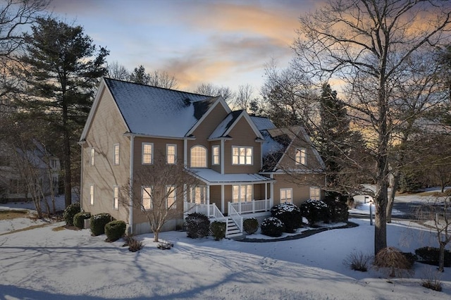 view of front of home with covered porch