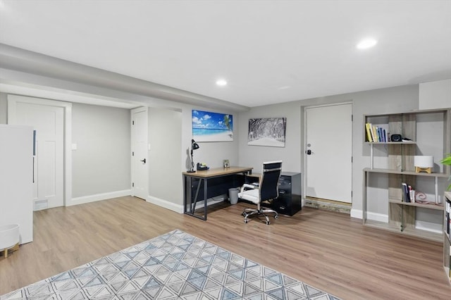 290 Lyman Rd, Milton, MA 02186 - office featuring light wood-style flooring, recessed lighting, and baseboards