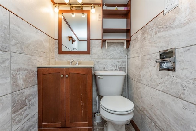 101 Primrose St, Fall River, MA 02720 - half bathroom with vanity and tile walls