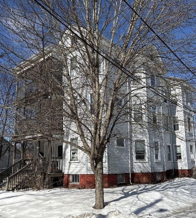 view of snowy exterior