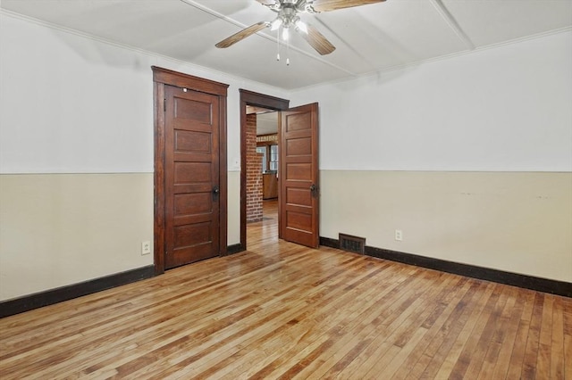 3 Cranberry Meadow Shore Rd, Charlton, MA 01507 - empty room featuring hardwood / wood-style floors, ceiling fan, and ornamental molding
