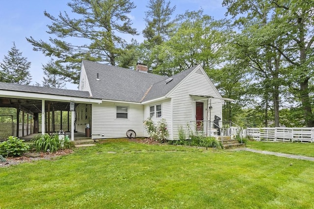 3 Cranberry Meadow Shore Rd, Charlton, MA 01507 - view of front of house with a chimney, roof with shingles, and a patio