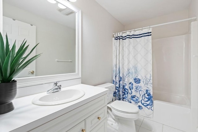 74 Hidden Bay Dr Unit 74, Dartmouth, MA 02748 - full bathroom with vanity, shower / bath combination with curtain, and tile patterned flooring
