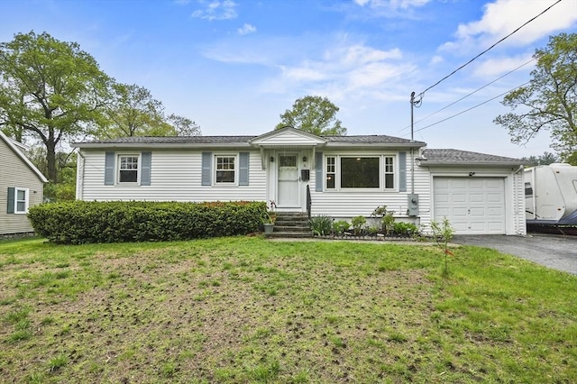 6 Batten St, Webster, MA 01570 - ranch-style home with a garage, driveway, and a front yard