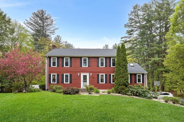 89 Gray St, North Andover, MA 01845 - colonial-style house featuring a chimney and a front yard
