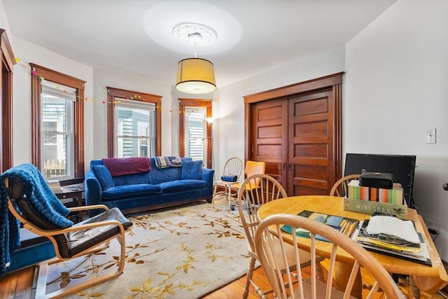interior space featuring light wood-style floors