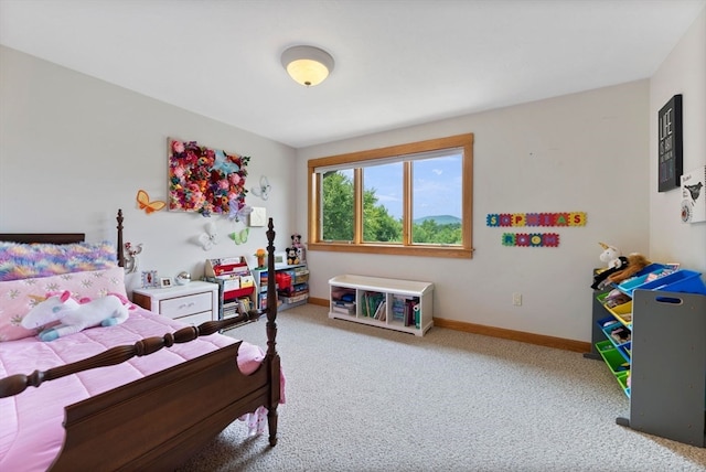 bedroom with carpet