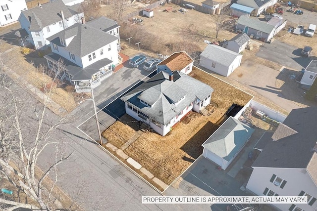 bird's eye view featuring a residential view