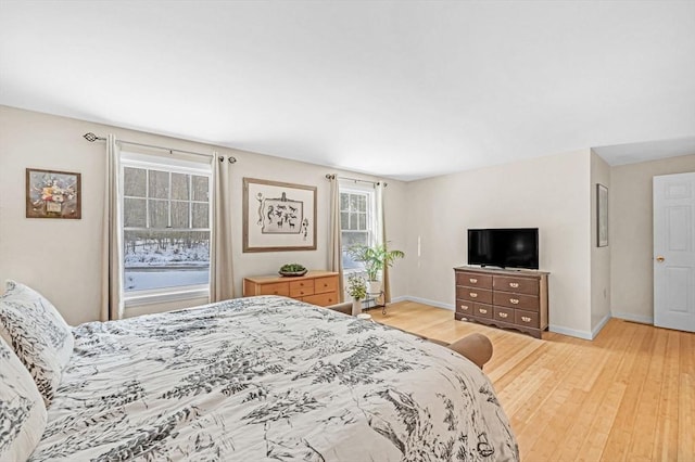 bedroom featuring light hardwood / wood-style flooring