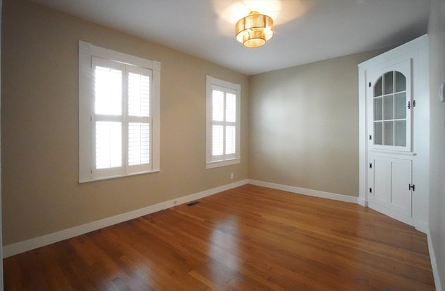 empty room featuring wood-type flooring