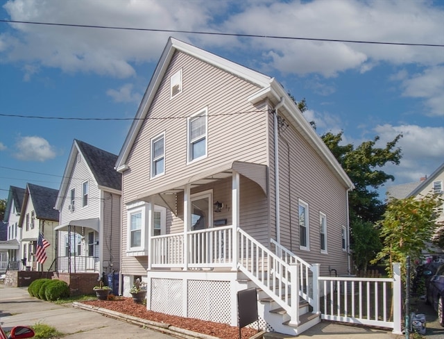 view of front of property with a porch