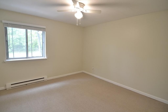 77 Nicholas Rd Unit I, Framingham, MA 01701 - carpeted empty room with a baseboard heating unit, a ceiling fan, and baseboards