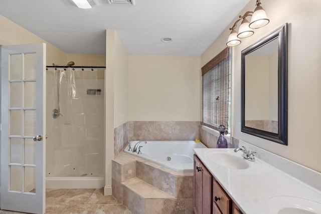 65 Saint Anthony St, Fitchburg, MA 01420 - full bath with a jetted tub, double vanity, and curtained shower