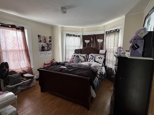 40 Freeman St, Framingham, MA 01702 - bedroom featuring multiple windows, crown molding, and wood finished floors