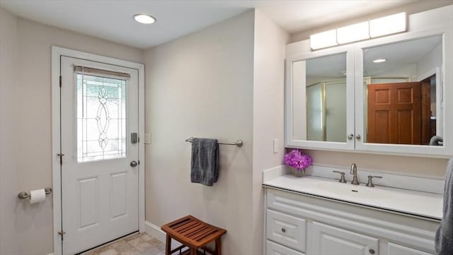 28 Philmart Dr, New Ipswich, NH 03071 - bathroom with vanity and recessed lighting