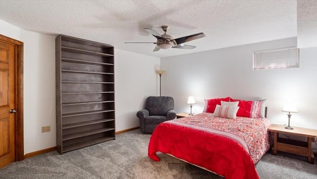 28 Philmart Dr, New Ipswich, NH 03071 - bedroom with carpet flooring, a textured ceiling, and a ceiling fan