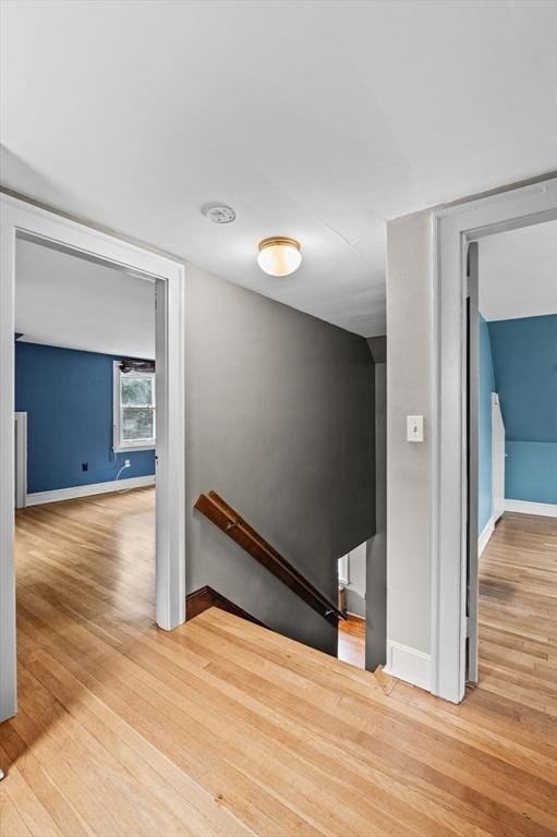 7 Beaver St, Beverly, MA 01915 - staircase with hardwood / wood-style floors and baseboards