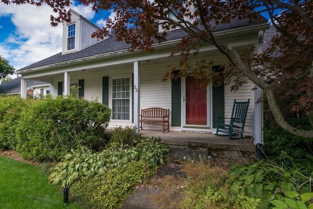 exterior space with covered porch