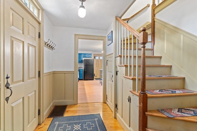 interior space with light hardwood / wood-style flooring