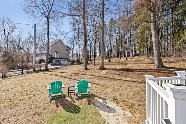 view of yard with fence