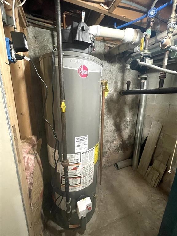 utility room with water heater