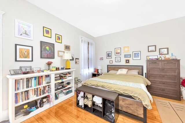 bedroom with wood-type flooring
