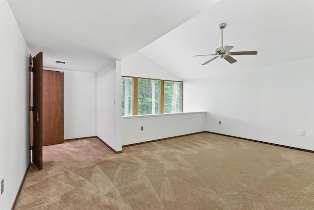 611 Old Stone Brk Unit 611, Acton, MA 01718 - carpeted empty room with vaulted ceiling and a ceiling fan
