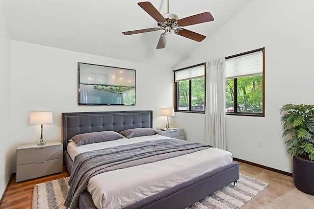 611 Old Stone Brk Unit 611, Acton, MA 01718 - bedroom featuring vaulted ceiling and a ceiling fan