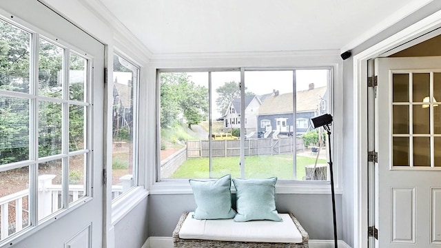 sunroom with plenty of natural light