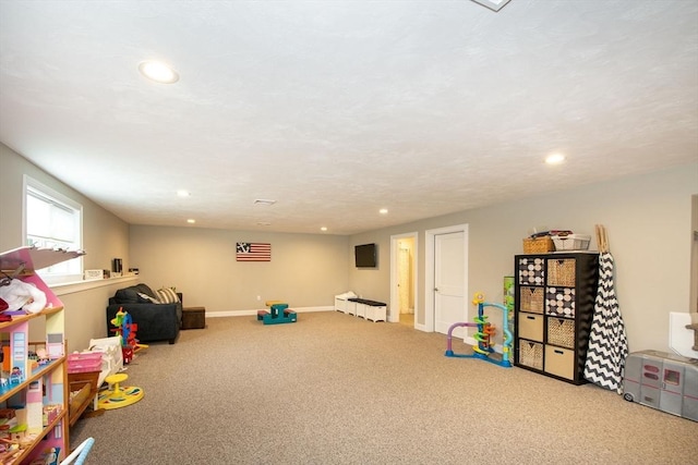 29 Spyglass Ln, Plymouth, MA 02360 - recreation room featuring carpet floors, recessed lighting, and baseboards