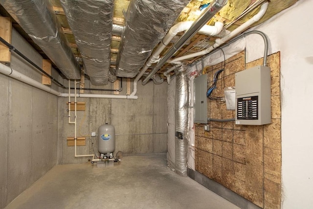 29 Spyglass Ln, Plymouth, MA 02360 - unfinished basement featuring electric panel and a water pressure tank