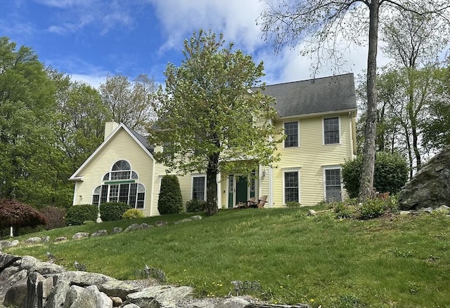 15 Keyes House Rd, Shrewsbury, MA 01545 - view of front of house featuring a front lawn and a chimney