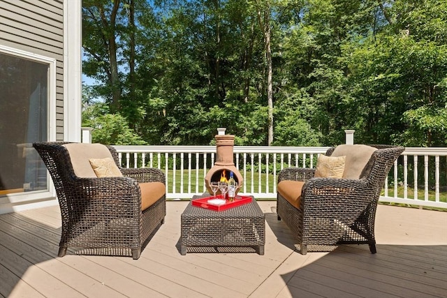 1 Burnham Ln, Danvers, MA 01923 - wooden deck with an outdoor living space