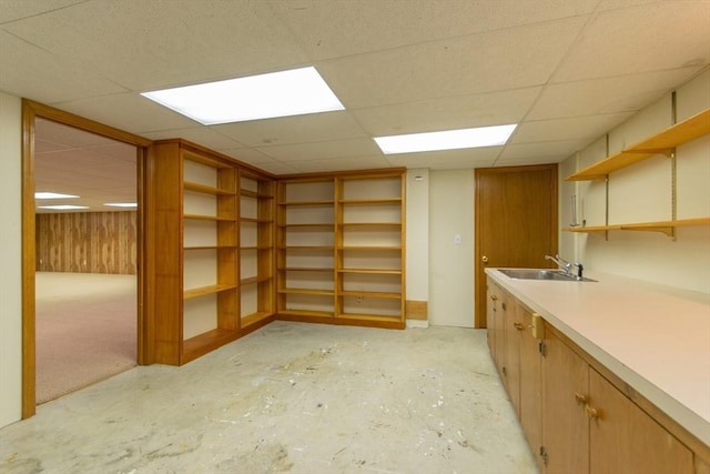 109 Wild Grove Ln, Longmeadow, MA 01106 - finished below grade area featuring a sink and a drop ceiling