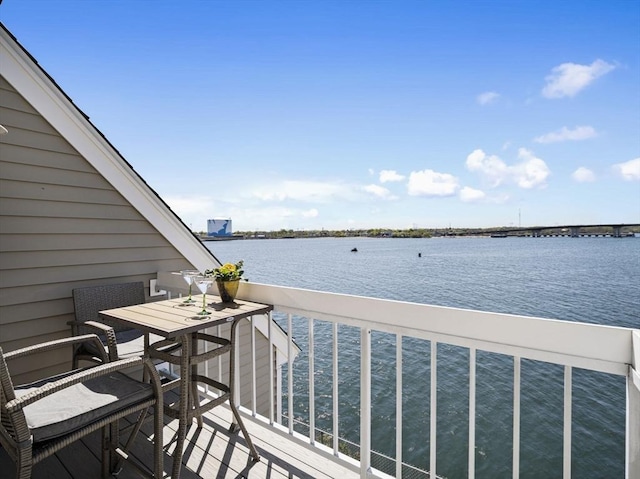 balcony with a water view