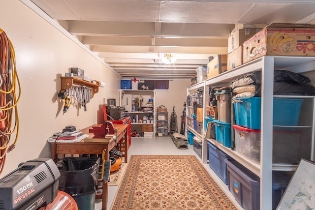 view of storage area