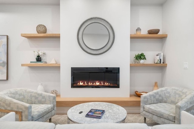 2202 Commonwealth Ave Unit 3, Newton, MA 02466 - living area with a glass covered fireplace